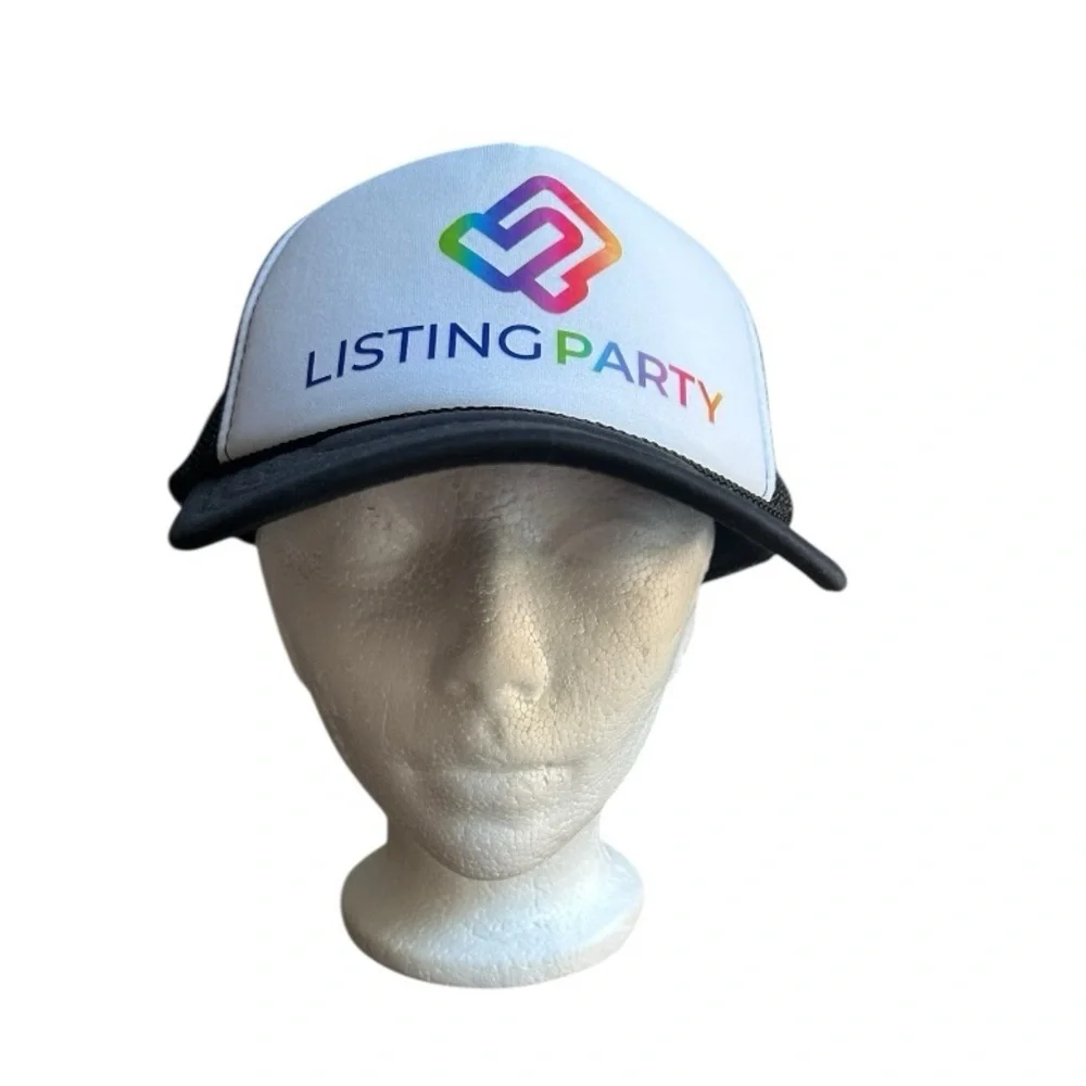 List Perfectly Black & White w/ Neon Type Baseball Cap